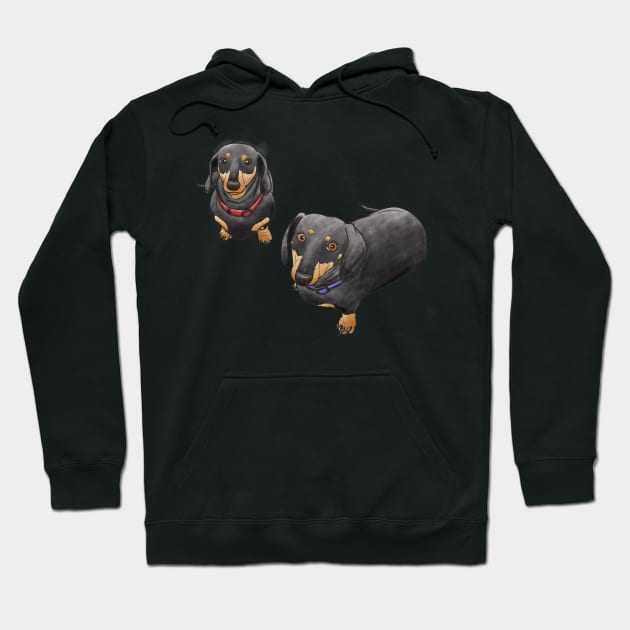 Dachshund Love Hoodie by ErinKantBarnard